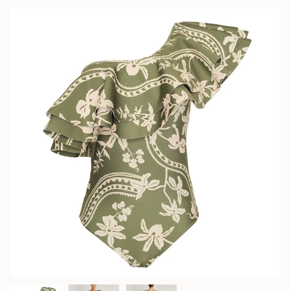 Encantadore Abigail Emerald One Piece One shoulder ruffle - Picture 3 of 7